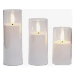 Свечи, набор из 3-х LED свечей 10см, 12см, 15см.