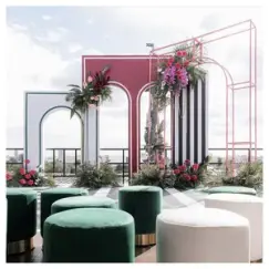 Пуф Цилиндр Золотой обод, изумрудный велюр - Фото 2