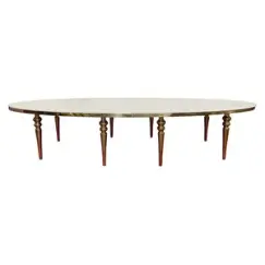 Стол Овал Золото-400 (белый глянцевый МДФ) - Фото 5