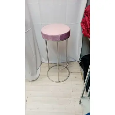 Стул барный "Нова" серебро, светло-лавандовый бархат - Фото 2
