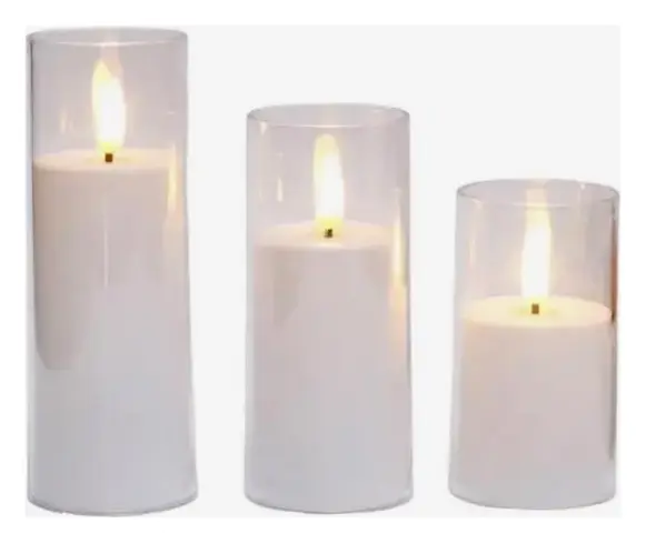 Свечи, набор из 3-х LED свечей 10см, 12см, 15см.