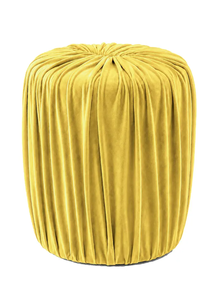 Пуф Цилиндр со сборками, манго, велюр  