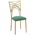 Стул «Хамелеон» золотой, шалфейная подушка из бархата