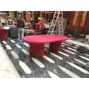 Стол «Арис» овальный, бархат бордовый