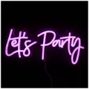 Неоновая вывеска "Let's party"