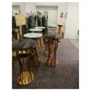 Стол коктейльный Джейл Золото (столешница темное стекло)