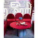 Лампа Дом Цветочек, серебро, голубой велюр + бордовая тесьма