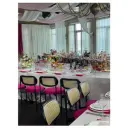 Стул Модерн Черный, Ротанг в черной раме + Манящая фуксия