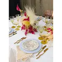 Салфетка из смесового льна, Бежевая с помпонами