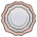 Сет тарелок Анна, 3 шт c розовым подтарельником