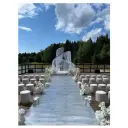 Пуф Цилиндр Золотой обод, молочный велюр