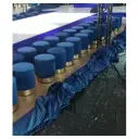 Пуф Цилиндр Золотой обод, сапфировый велюр