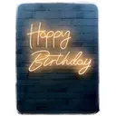 Неоновая надпись Happy Birthday теплый белый