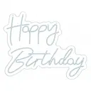 Неоновая надпись Happy Birthday теплый белый