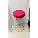 Барный стул серебро, красный бархат