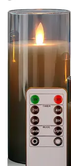 Led свеча из набора дымчатого цвета 15 см