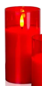 Led свеча из набора красного цвета 15 см