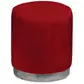 Пуф «Круг» серебряный, красный бархат