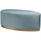 Пуф «Овал» золотой, серо-голубой бархат